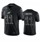 Men & Youth #11 A.J. Brown Philadelphia Eagles Black Reflective Limited Jersey