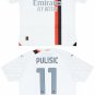 Men & Youth #11 Christian Pulisic AC Milan 2023-24 Away White Jersey