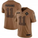 Men & Youth #11 Micah Parsons Dallas Cowboys 2023 Salute to Service Brown Jersey