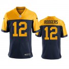 Men & Youth #12 Aaron Rodgers Green Bay Packers Throwback Navy Jersey