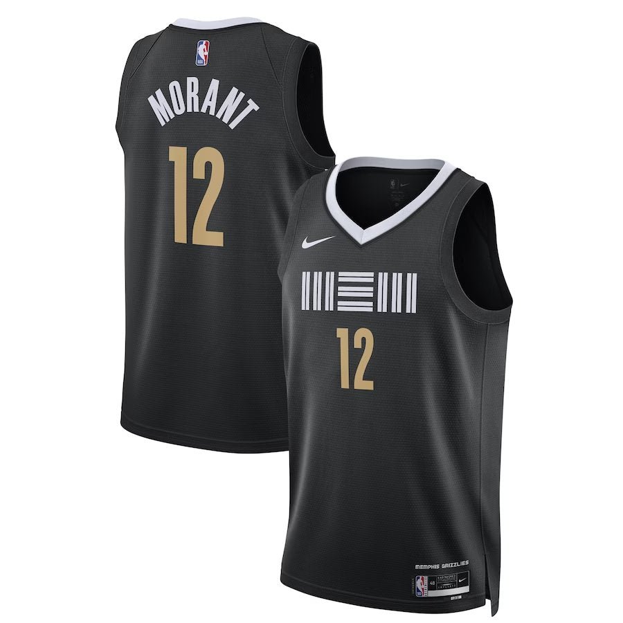 Men & Youth #12 Ja Morant Memphis Grizzlies 2022-23 City Edition Black Jersey