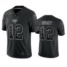 Men & Youth #12 Tom Brady Tampa Bay Buccaneers Black Reflective Limited Jersey