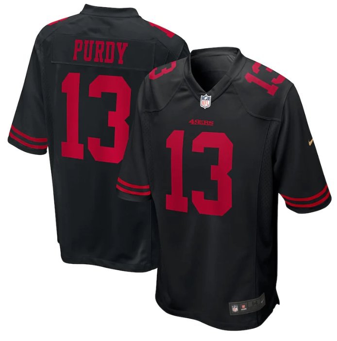 Men & Youth #13 Brock Purdy San Francisco 49ers Black Game Jersey