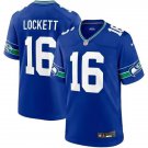 Men & Youth #16 Tyler Lockett Seattle Seahawks Throwback Game Blue Jersey
