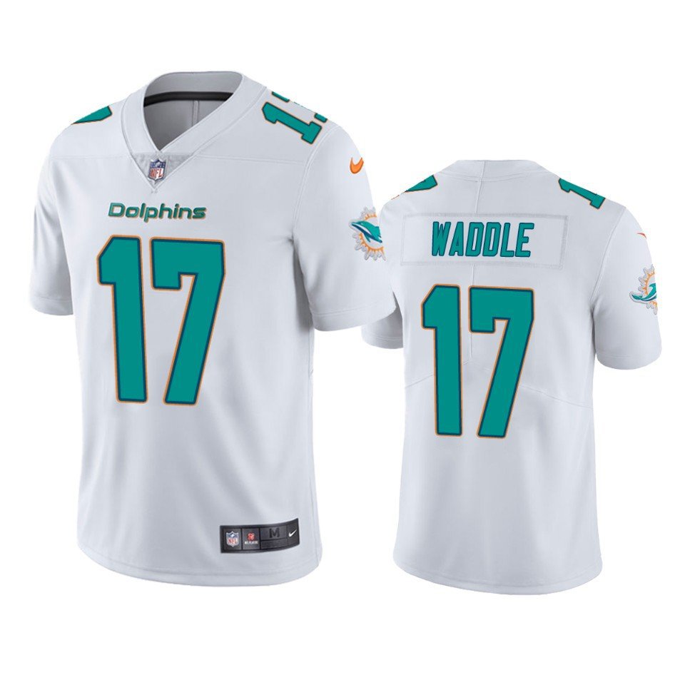 Men & Youth #17 Jaylen Waddle Miami Dolphins Color Rush Limited White Jersey