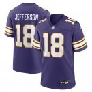 Men & Youth #18 Justin JeffersonMinnesota Vikings Game Purple Jersey