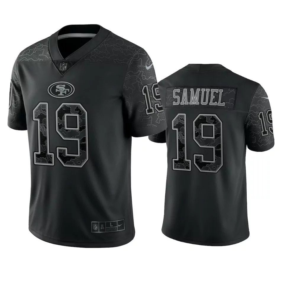Men & Youth #19 Deebo Samuel San Francisco 49ers Black Reflective Limited Jersey