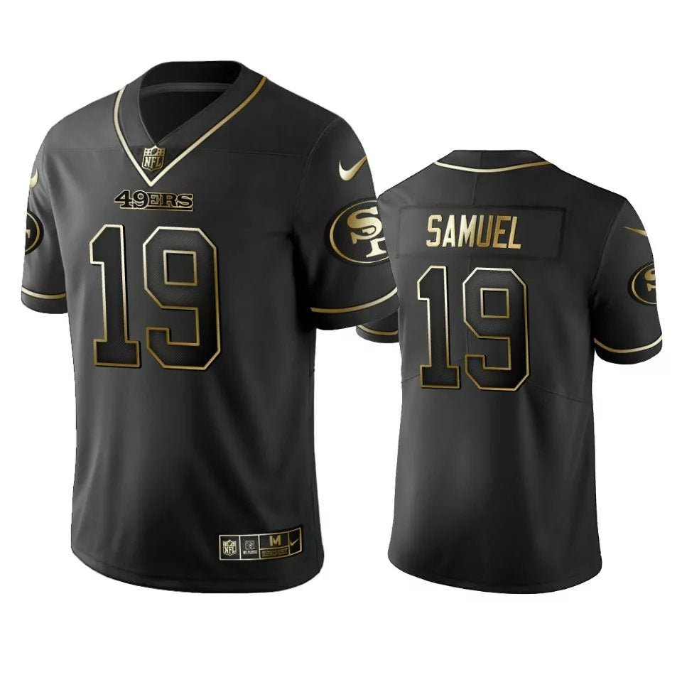 Men & Youth #19 Deebo Samuel San Francisco Black Golden Edition Jersey