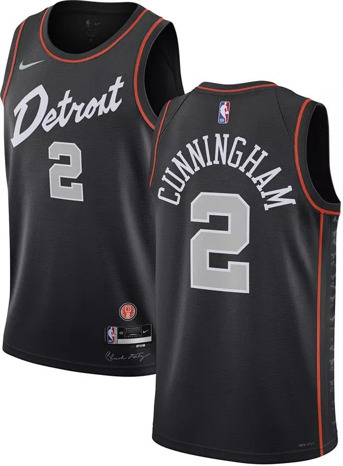 Men & Youth #2 Cade Cunningham Detroit Piston 2023/24 CIty Edition Black Jersey