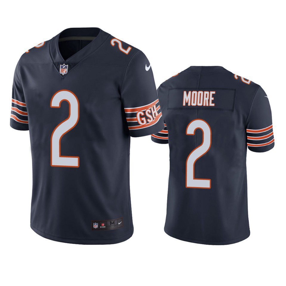Men & Youth #2 D.J. Moore Chicago Bears Color Rush Limited Vapor Navy Jersey