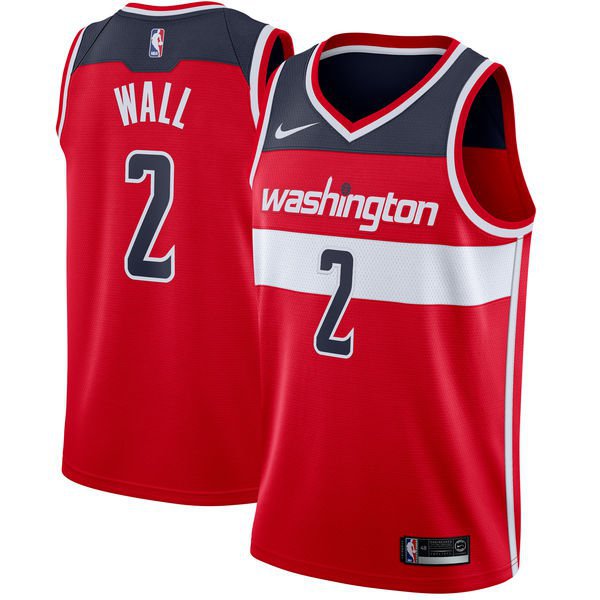 Men & Youth #2 John Wall Washington Wizards Icon Edition Red Jersey