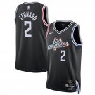 Men & Youth #2 kawhi Leonard Los Angeles Clippers 2022/23 City Edition Black Jersey