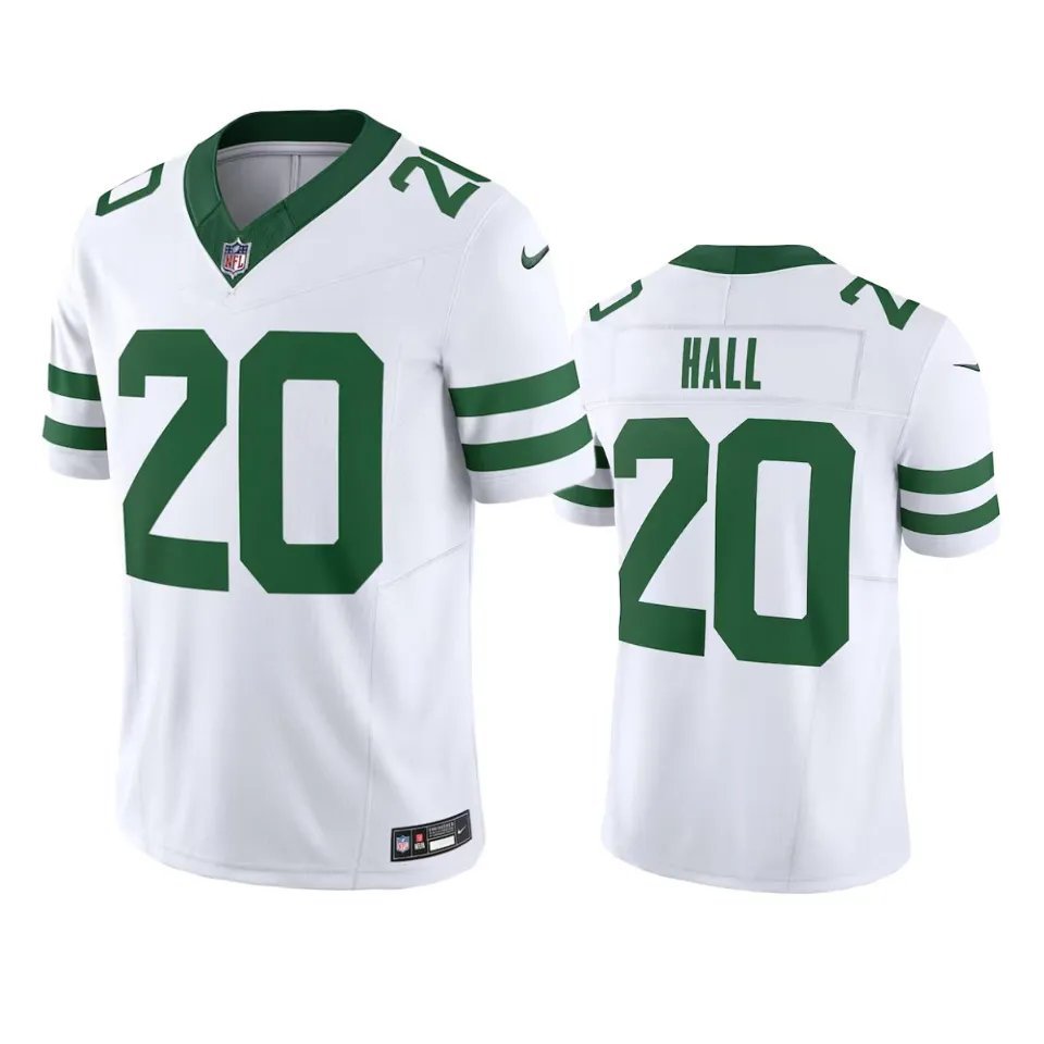 Men & Youth #20 Breece Hall New York Jets Legacy Color Rush Limited White Jersey