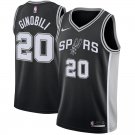 Men & Youth #20 Manu Ginobili San Antonio Spurs Icon Edition Black Jersey