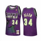 Men & Youth #20 Ray Allen Milwaukee Bucks Throwback Edition Purple Jersey
