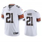 Men & Youth #21 Denzel Ward Cleveland Browns Color Rush Limited White Jersey
