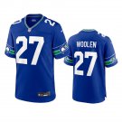 Men & Youth #27 Tariq Woolen Seattle Seahawks Royal Throwback Game Jersey