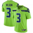 Men & Youth #3 Russell Wilson Seattle Seahawks Color Rush Limited Green Jersey