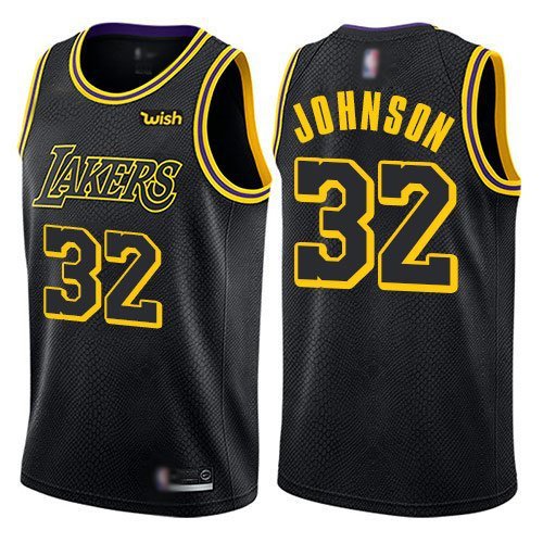 Men & Youth #32 Magic Johnson Los Angeles Lakers City Edition Black Jersey