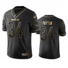 Men & Youth #34 Walter Payton Chicago Bears Black Golden Edition Jersey