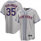 Men & Youth #35 Justin Verlander New York Mets Gray Road Cool Base Jersey