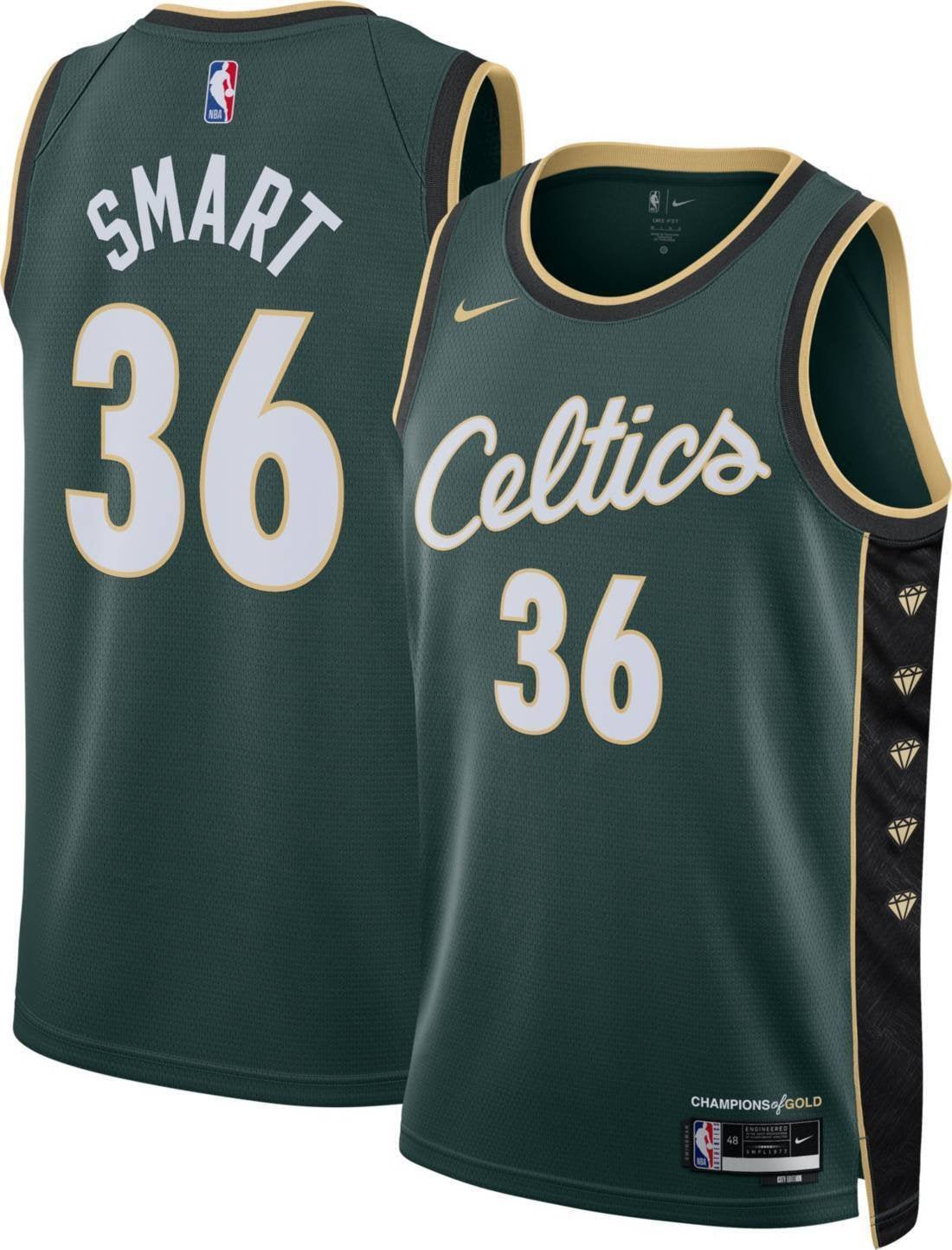 Men & Youth #36 Marcus Smart Boston Celtics 2022-23 City Edition Dark Green Jersey
