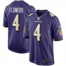 Men & Youth #4 Zay Flowers Baltimore Ravens Stitched Purple Game Jersey