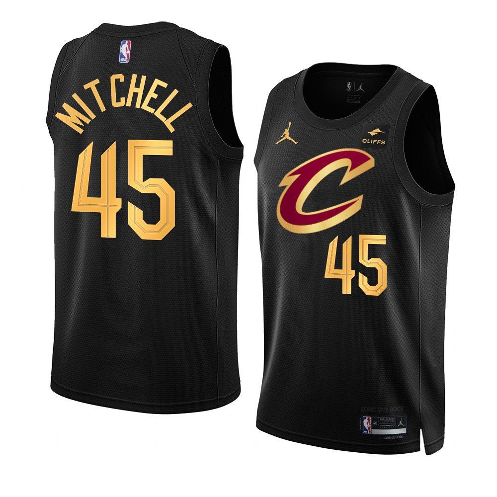 Men & Youth #45 Donovan Mitchell Cleveland Cavaliers 2022-23 Statement Edition Black Jersey