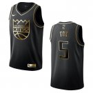 Men & Youth #5 De'Aaron Fox Sacramento Kings Black Golden Edition Jersey
