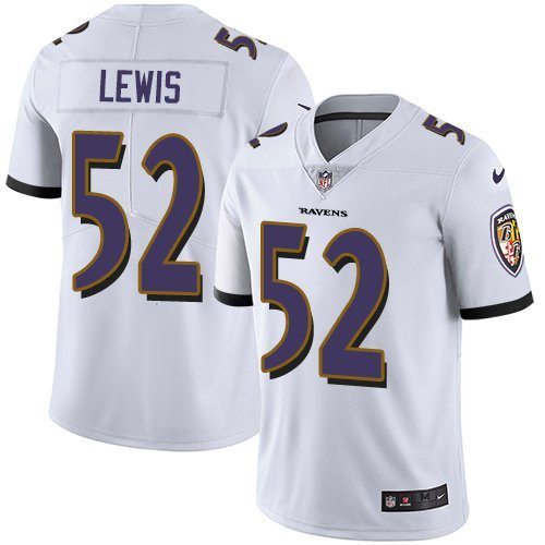Men & Youth #52 Ray Lewis Baltimore Ravens Color Rush Limited White Jersey