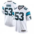 Men & Youth #53 Brian Burns Carolina Panthers White Game Jersey