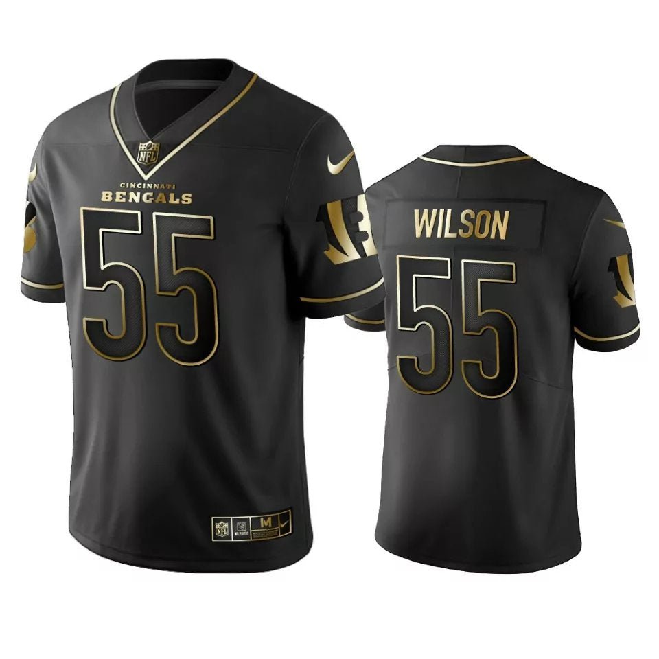 Men & Youth #55 Logan Wilson Cincinnati Bengals Black Golden Edition Jersey