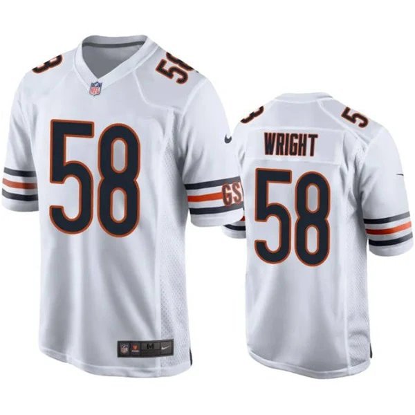 Men & Youth #58 Darnell Wright Chicago Bears White Game Jersey