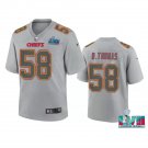 Men & Youth #58 Derrick Thomas Kansas City Chiefs Gray Super Bowl LVII Atmosphere Jersey