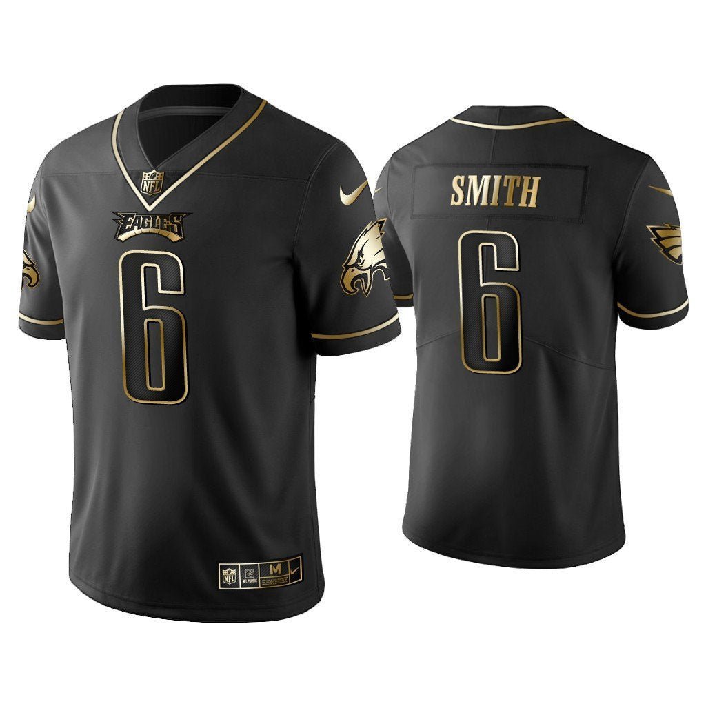Men & Youth #6 DeVonta Smith Philadelphia Black Golden Edition Jersey