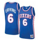 Men & Youth #6 Julius Erving Philadelphia 76ers Throwback Edition Blue Jersey