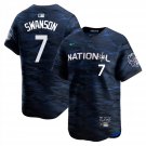 Men & Youth #7 Dansby Swanson Chicago Cubs All Star Edition Blue Jersey