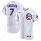Men & Youth #7 Dansby Swanson Chicago Cubs White Home Flex Base Jersey