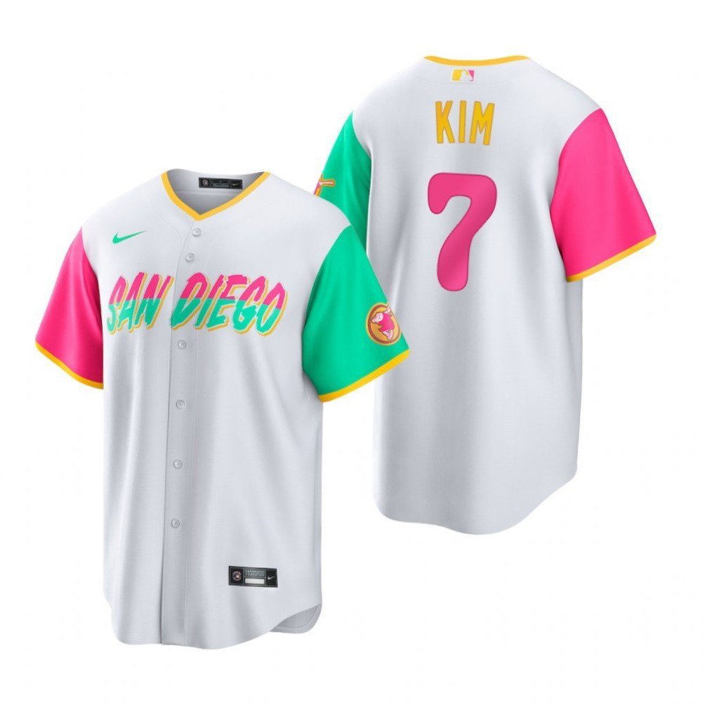 Men & Youth #7 Ha-Seong Kim San Diego Padres City Connect White Jersey