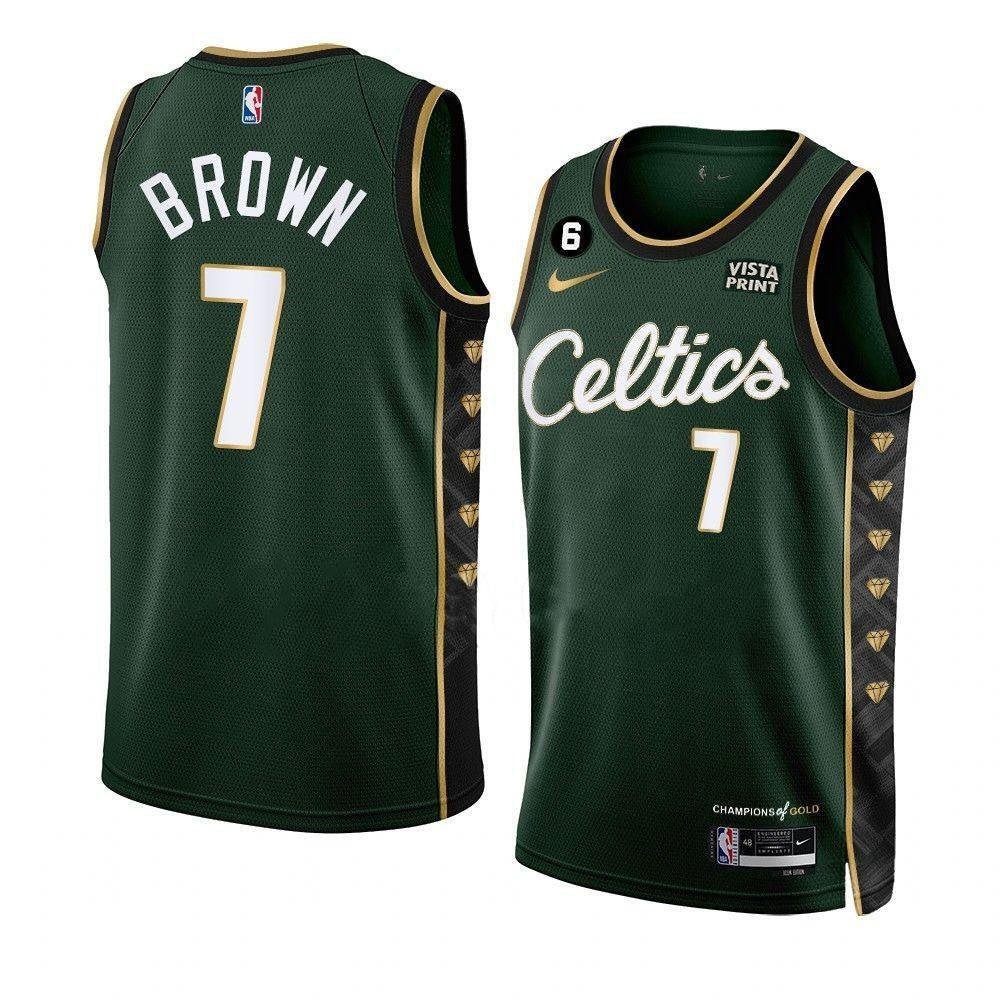 Men & Youth #7 Jaylen Brown Boston Celtics 2022-23 City Edition Dark Green Jersey
