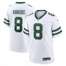 Men & Youth #8 Aaron RodgersNew York Jets Legacy White Jersey