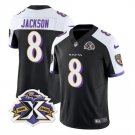 Men & Youth #8 Lamar Jackson Baltimore Ravens 2023 F.U.S.E With Patch Throwback Jersey