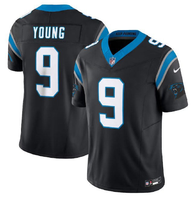 Men & Youth #9 Bryce Young Carolina Panthers Color Rush Limited Black Jersey