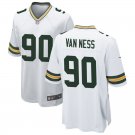 Men & Youth #90 Lukas Van Ness Green Bay Packers White Stitched Jersey