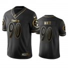 Men & Youth #90 T.J. Watt Pittsburgh Steelers Black Golden Edition Jersey