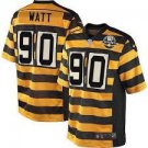 Men & Youth #90 T.J. Watt Pittsburgh Steelers Bumblebee Stripe Edition Yellow Jersey