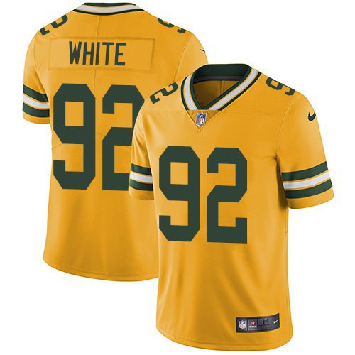 Men & Youth #92 Reggie White Green Bay Packers Color Rush Limited Yellow Jersey