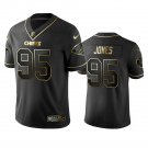Men & Youth #95 Chris Jones Kansas City Chiefs Black Golden Edition Jersey