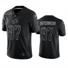 Men & Youth #97 Aidan Hutchinson Detroit Lions Black Reflective Limited Jersey