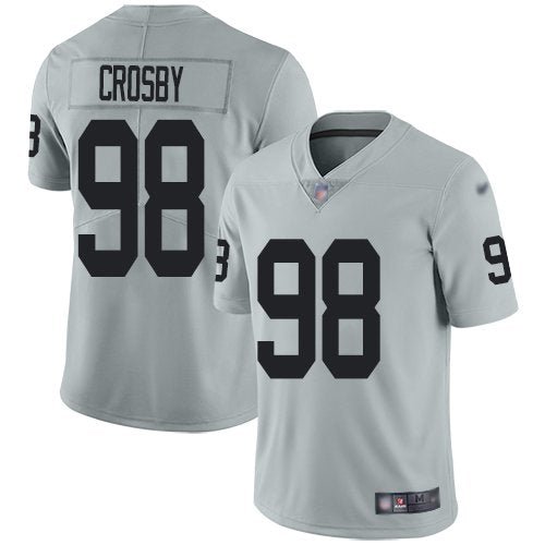 Men & Youth #98 Maxx Crosby Raiders Color Rush Limited Silver Jersey